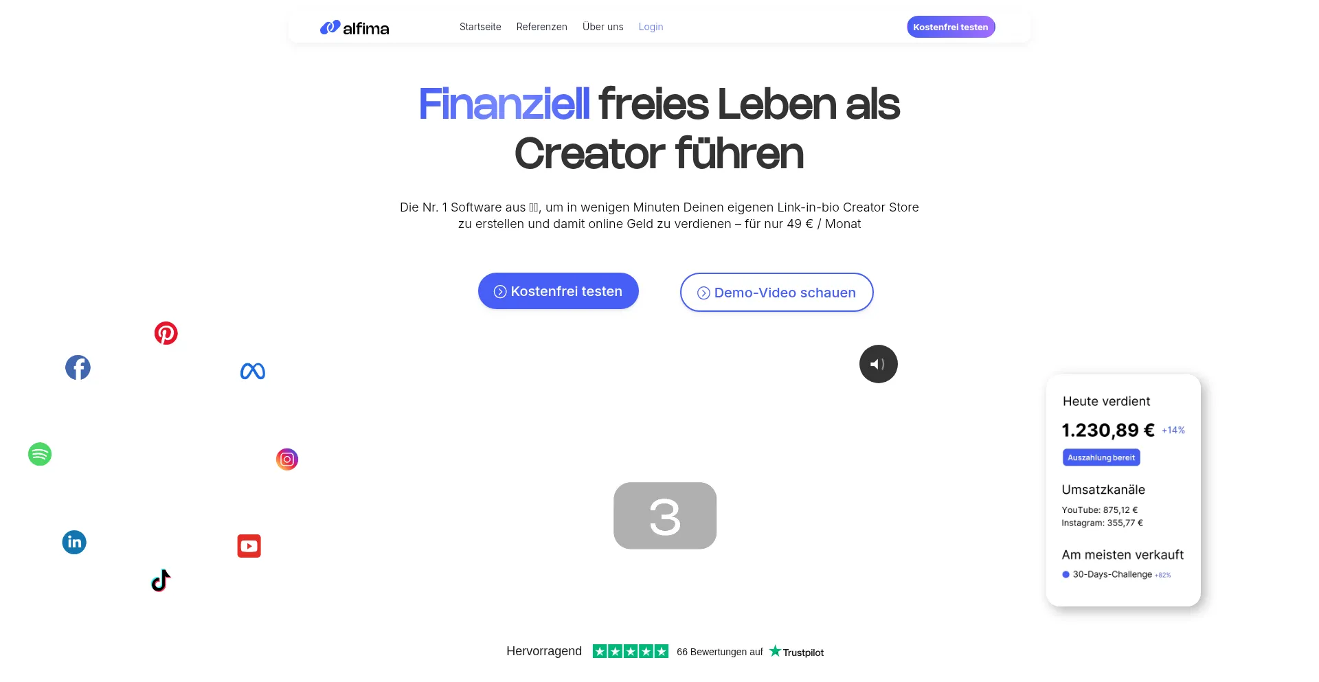 Website screenshot of Alfima.com