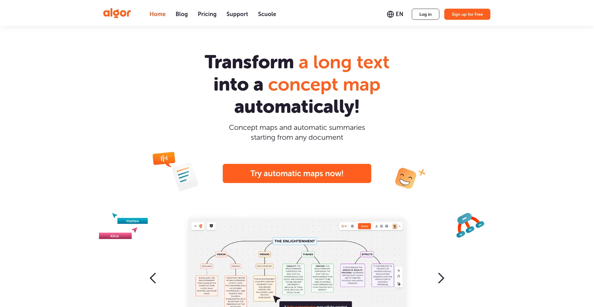Website screenshot of Algoreducation.com