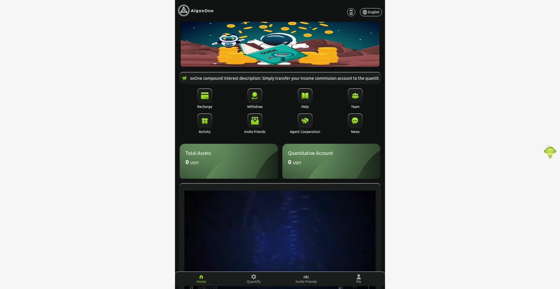 Website screenshot of Algosone.vip
