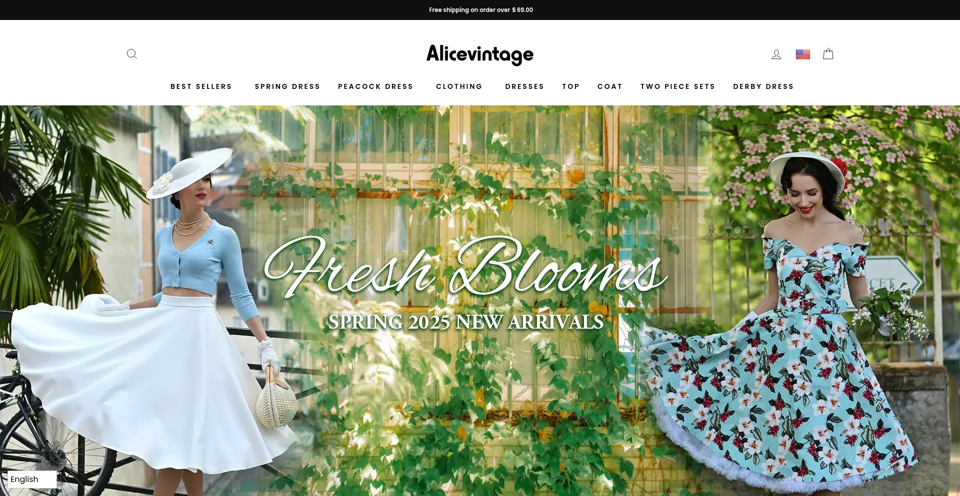 Website screenshot of Alicevintage.com