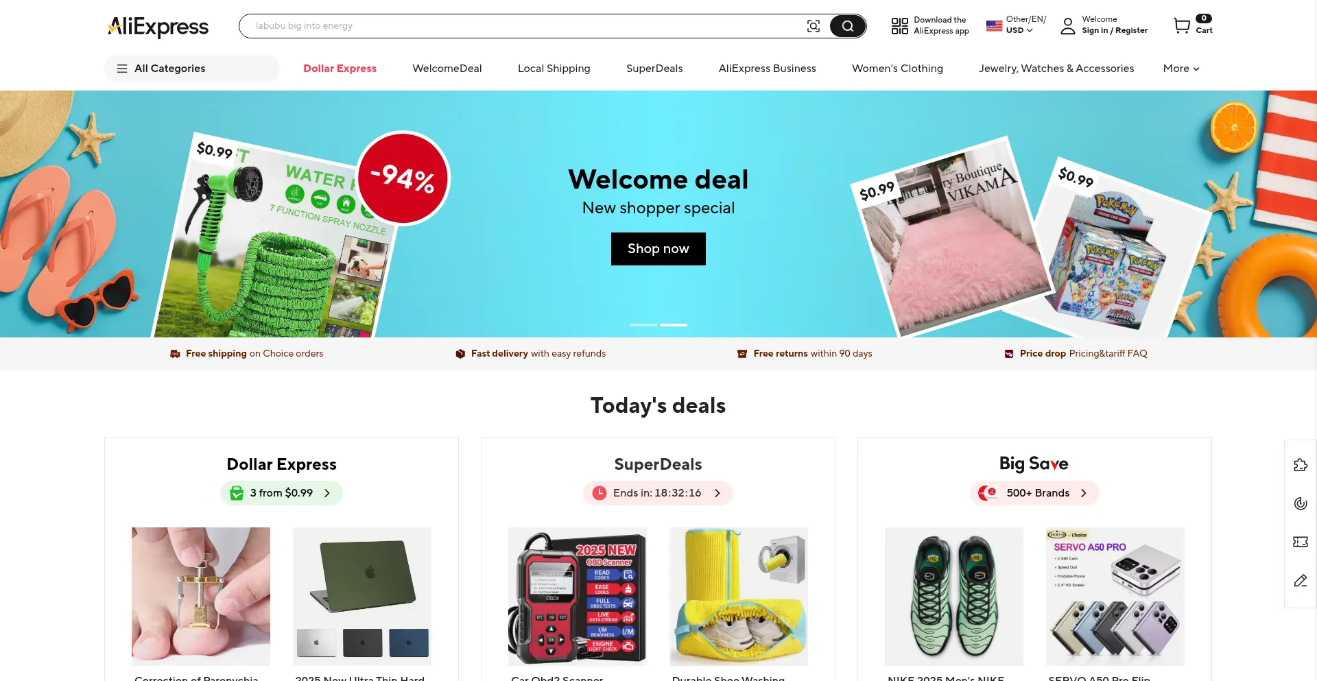 Aliexpress.be Screenshot