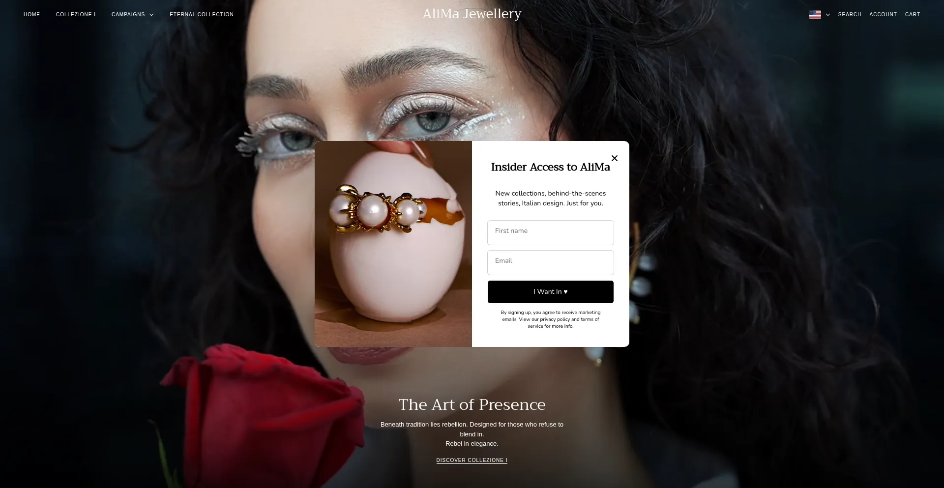 Alimajewellery.com Screenshot