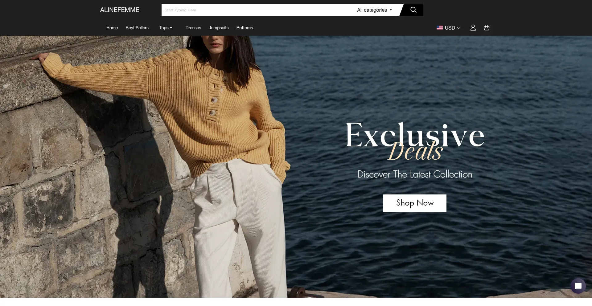 Website screenshot of Alinefemme.com