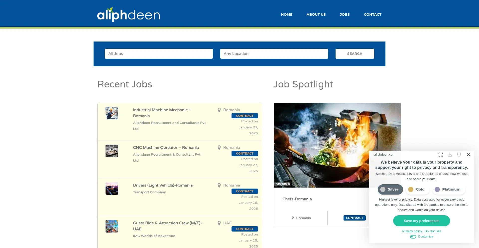 Website screenshot of Aliphdeen.com