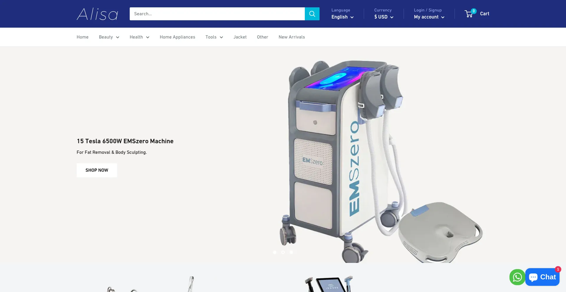 Website screenshot of Alisa.shop