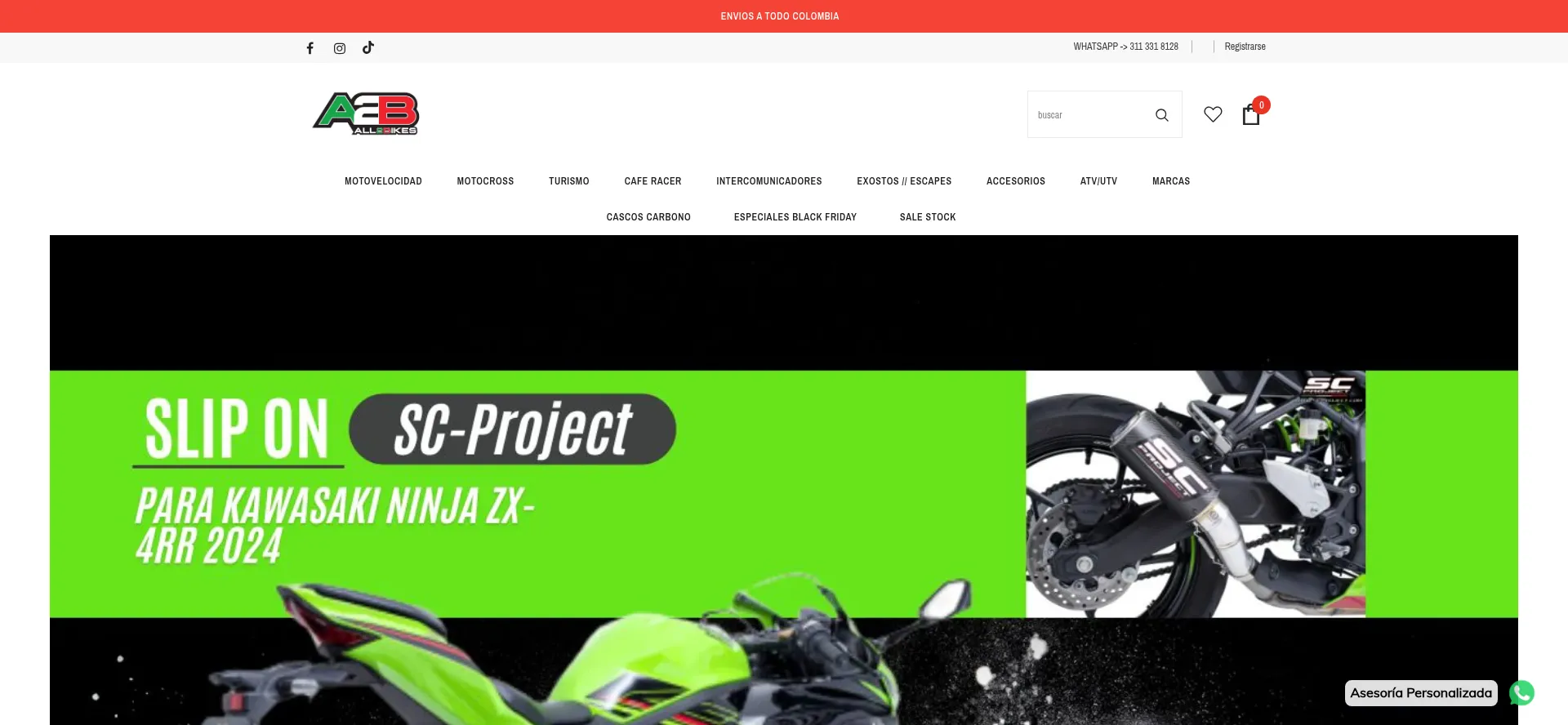 Website screenshot of All2bikes.com