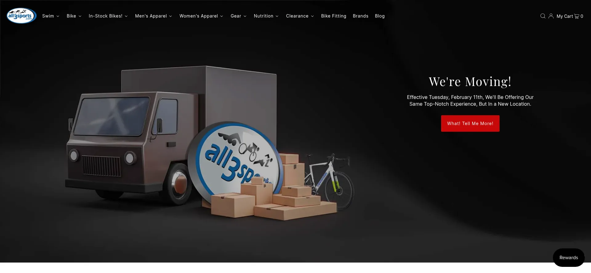 Website screenshot of All3sports.com