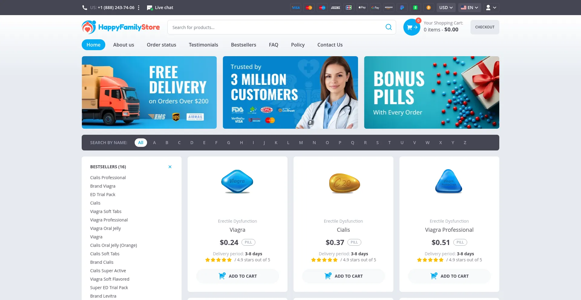 Website screenshot of All-meds.com