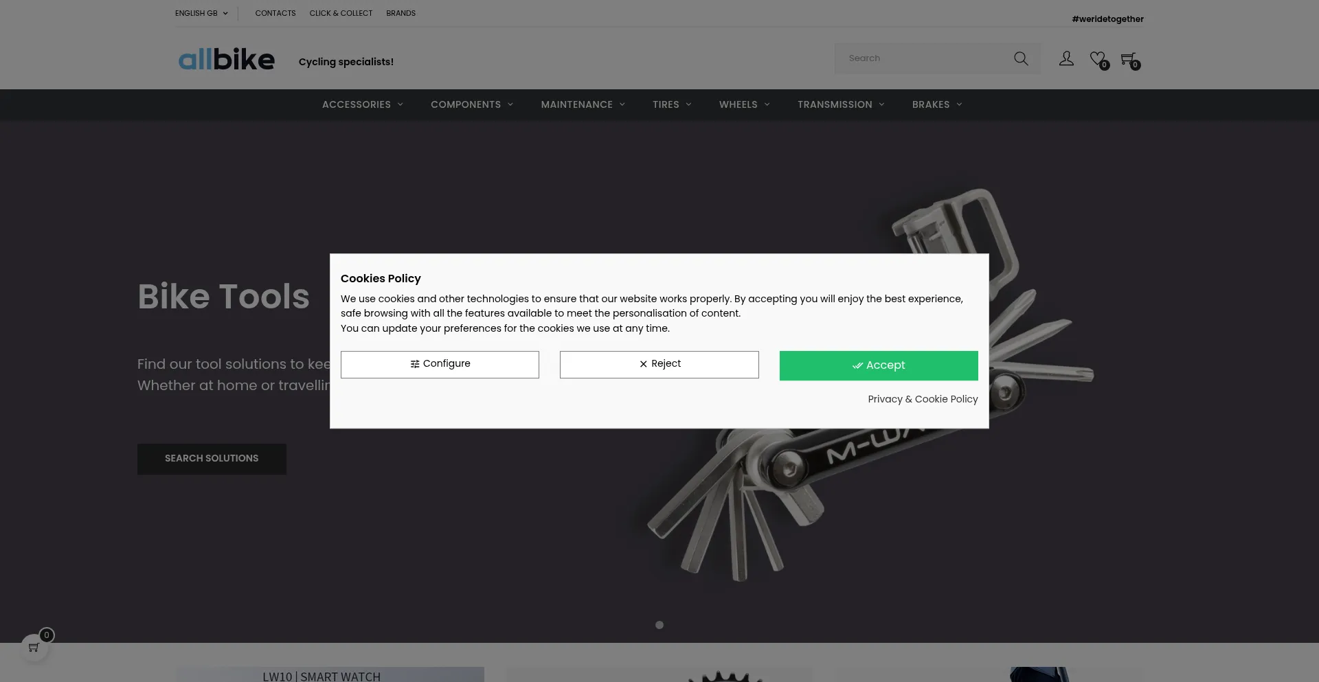 Website screenshot of Allbike.com.pt