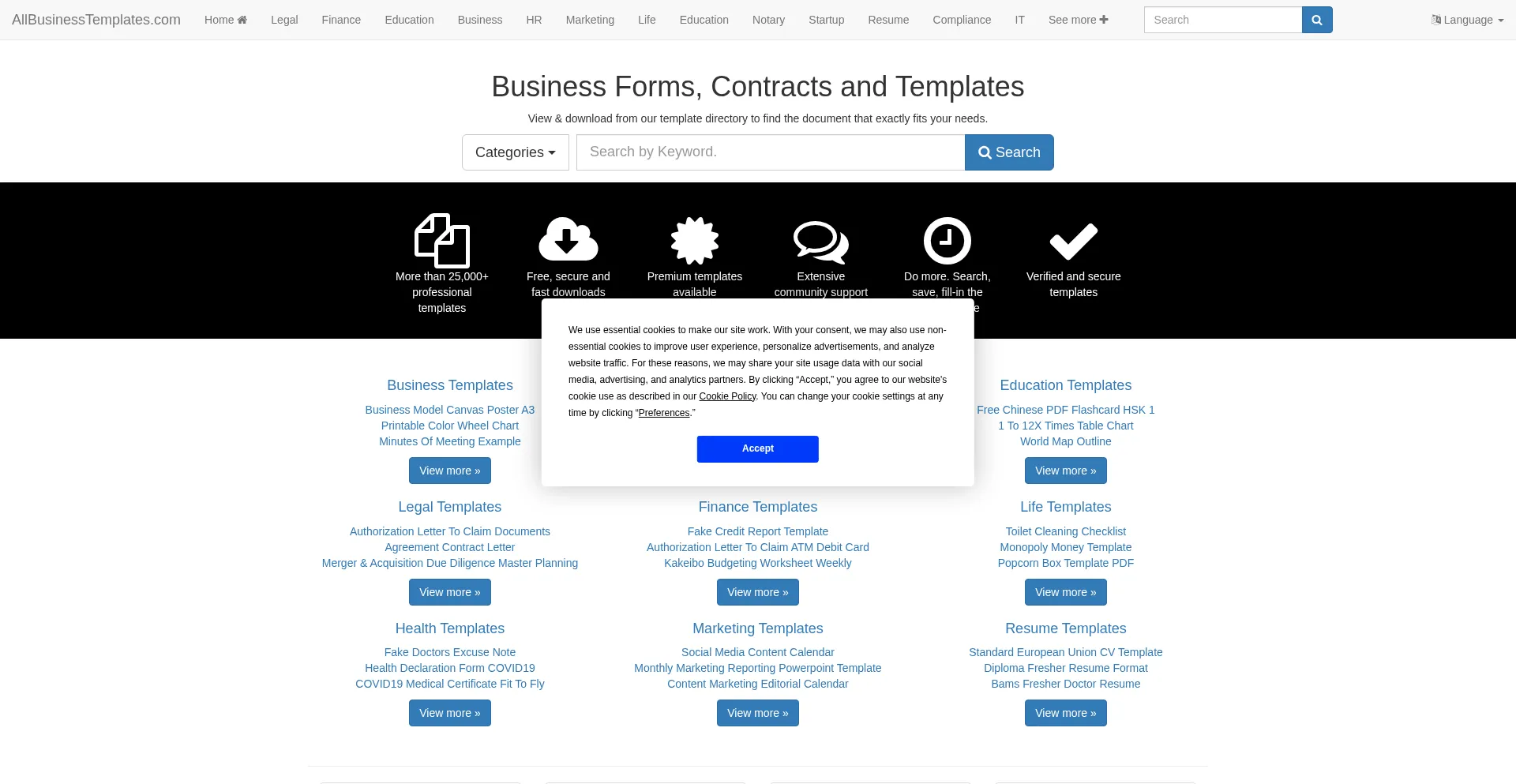 Allbusinesstemplates.com Screenshot