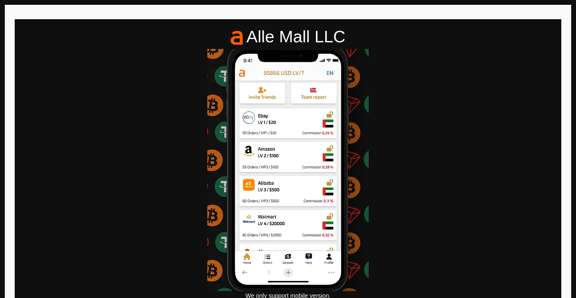 Website screenshot of Allemall.pro