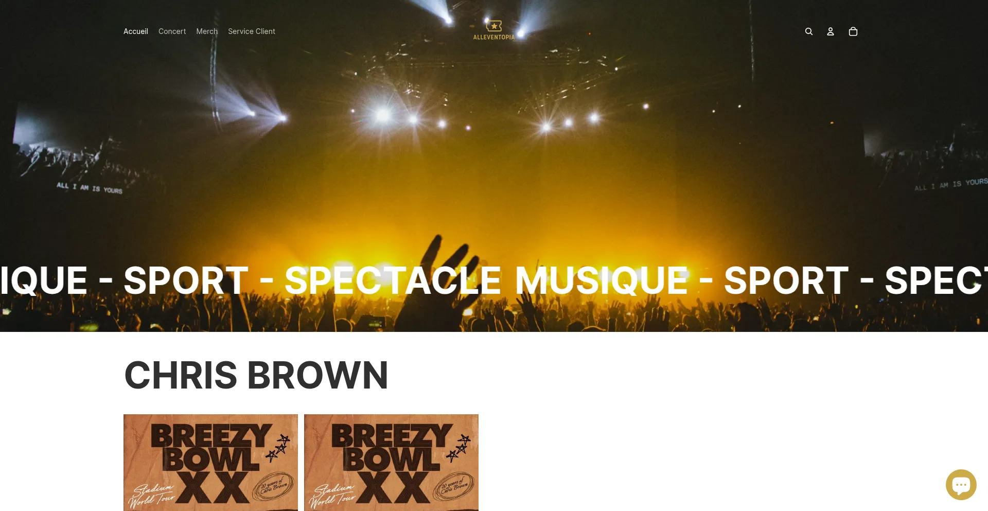 Website screenshot of Alleventopia.com