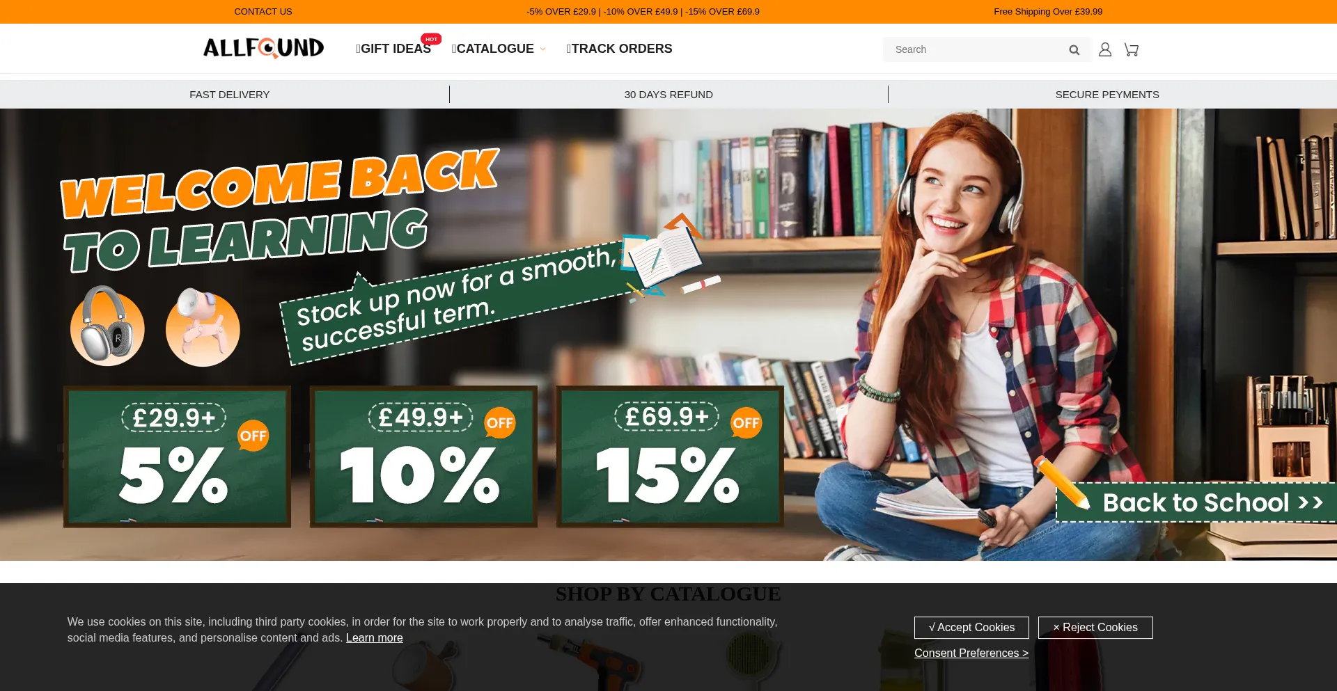 Website screenshot of Allfound.co.uk