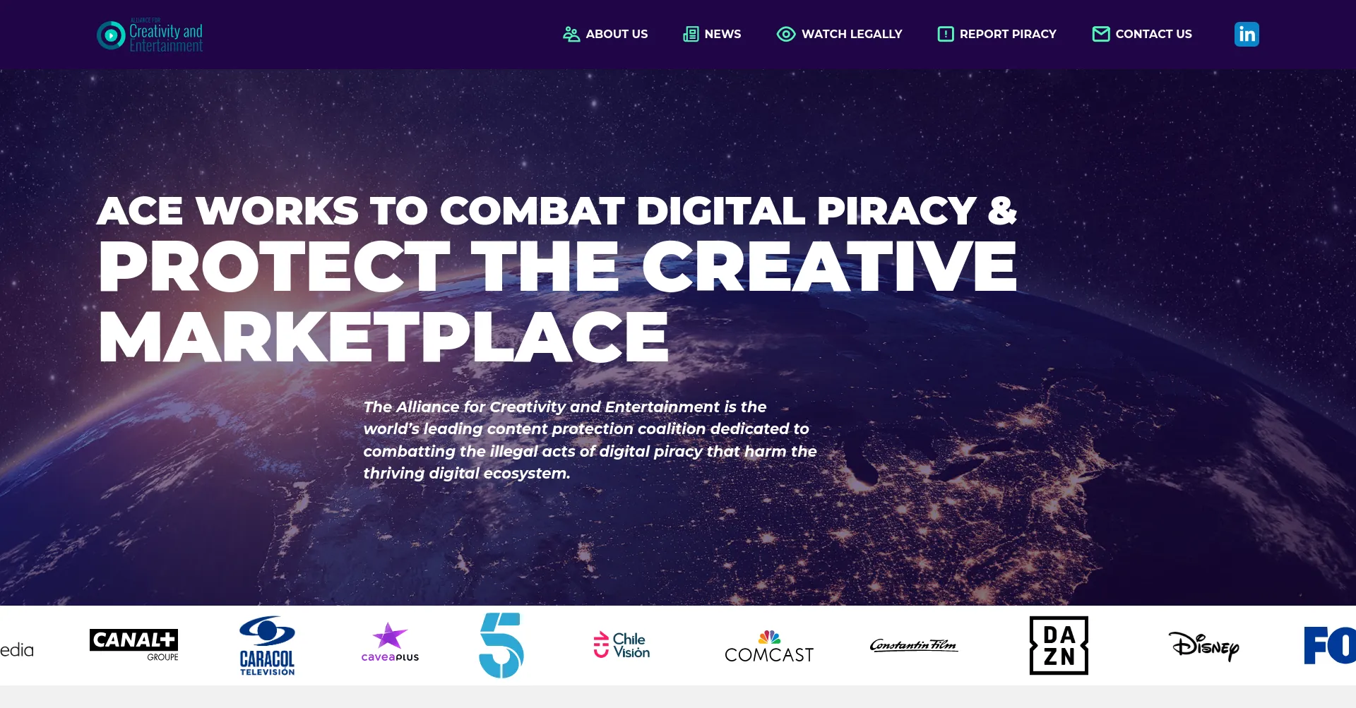 Website screenshot of Alliance4creativity.com