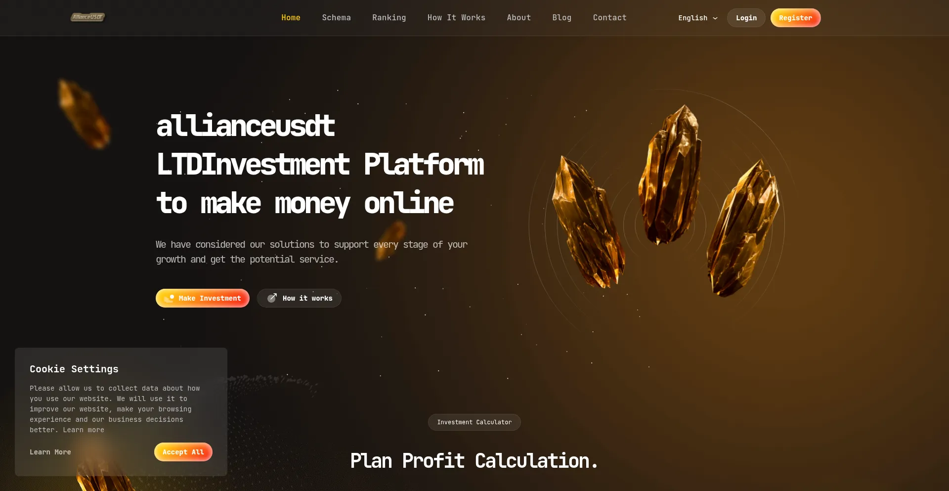 Website screenshot of Allianceusdt.com