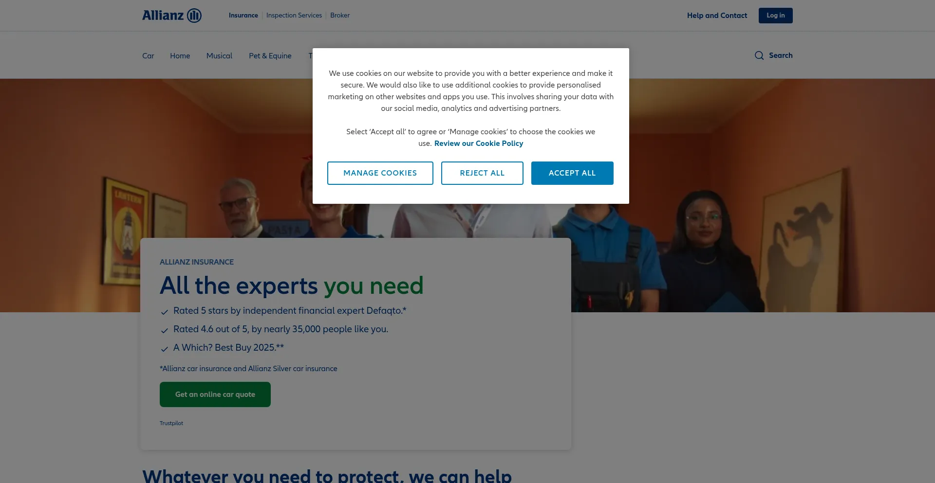 Allianz.co.uk Screenshot