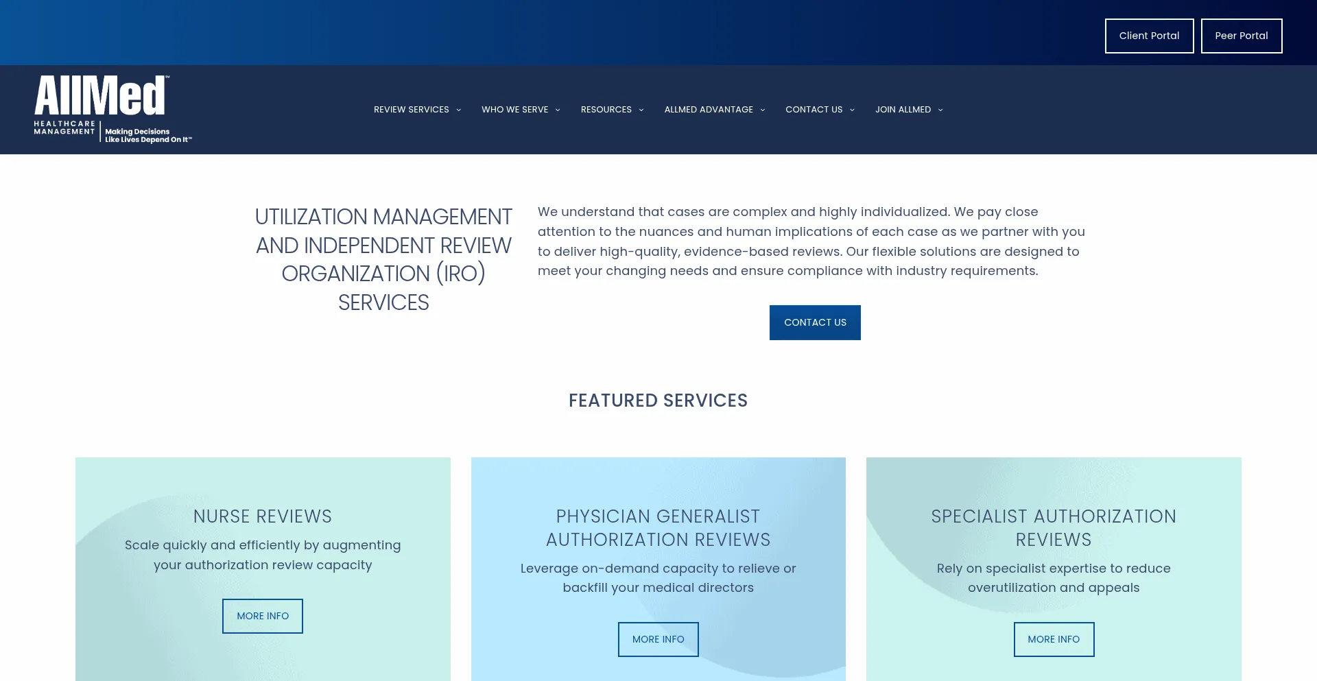 Website screenshot of Allmedmd.com