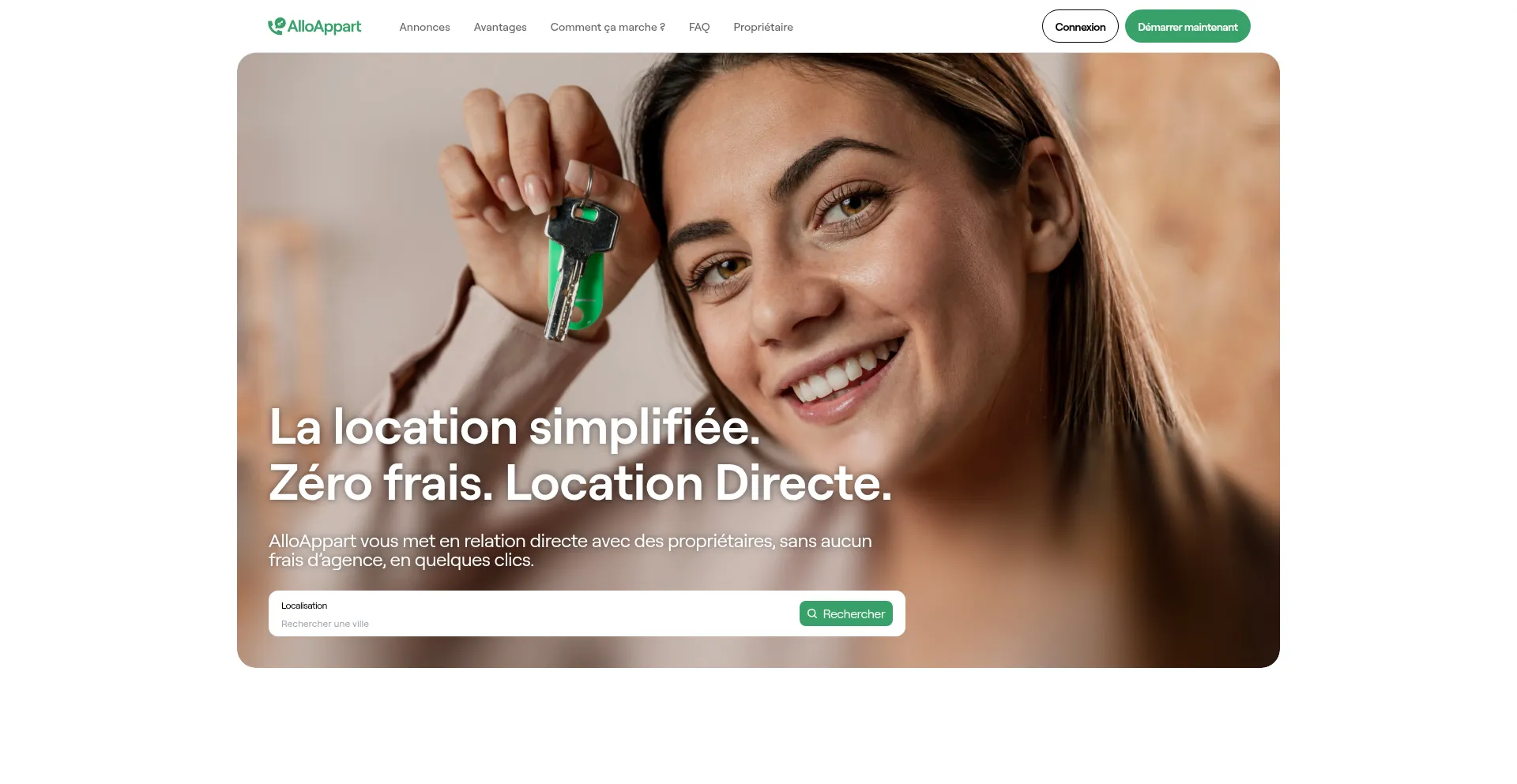 Website screenshot of Allo-appart.fr