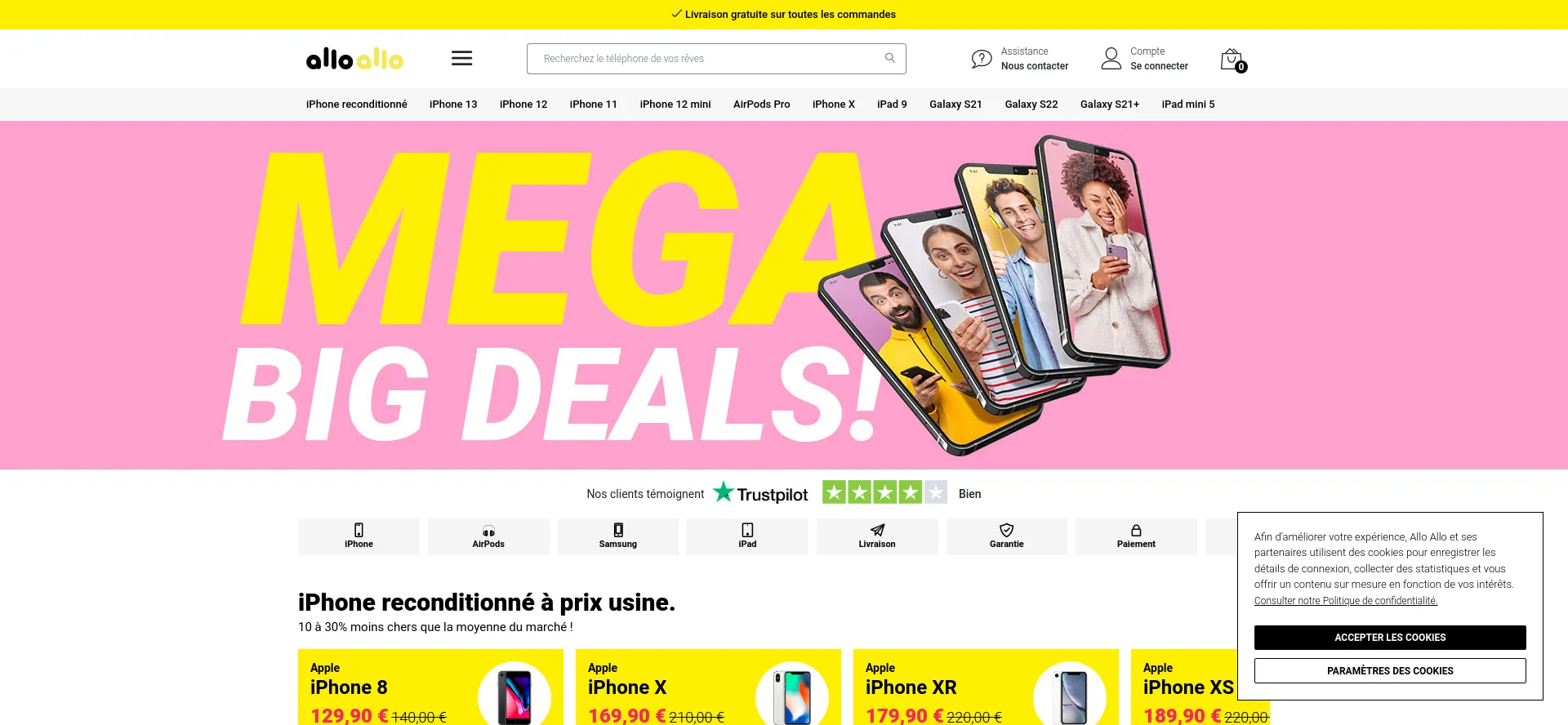 Website screenshot of Alloallo.com
