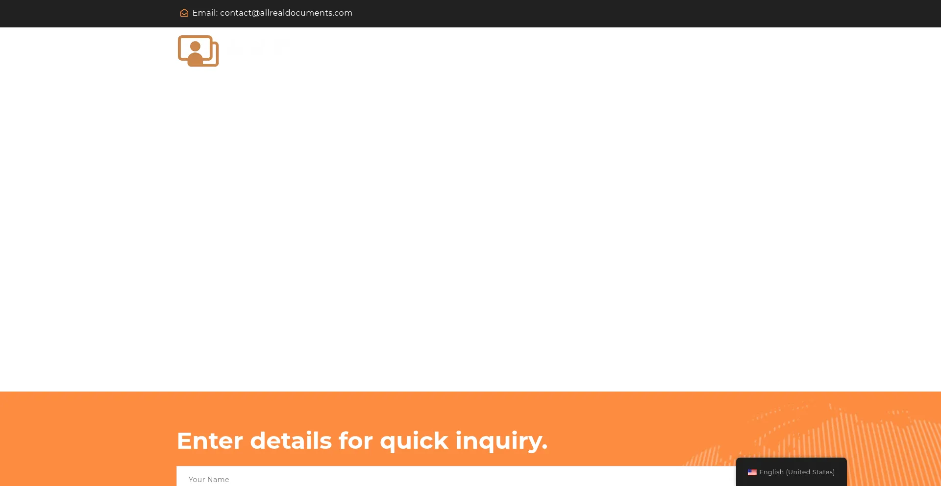 Website screenshot of Allrealdocuments.com