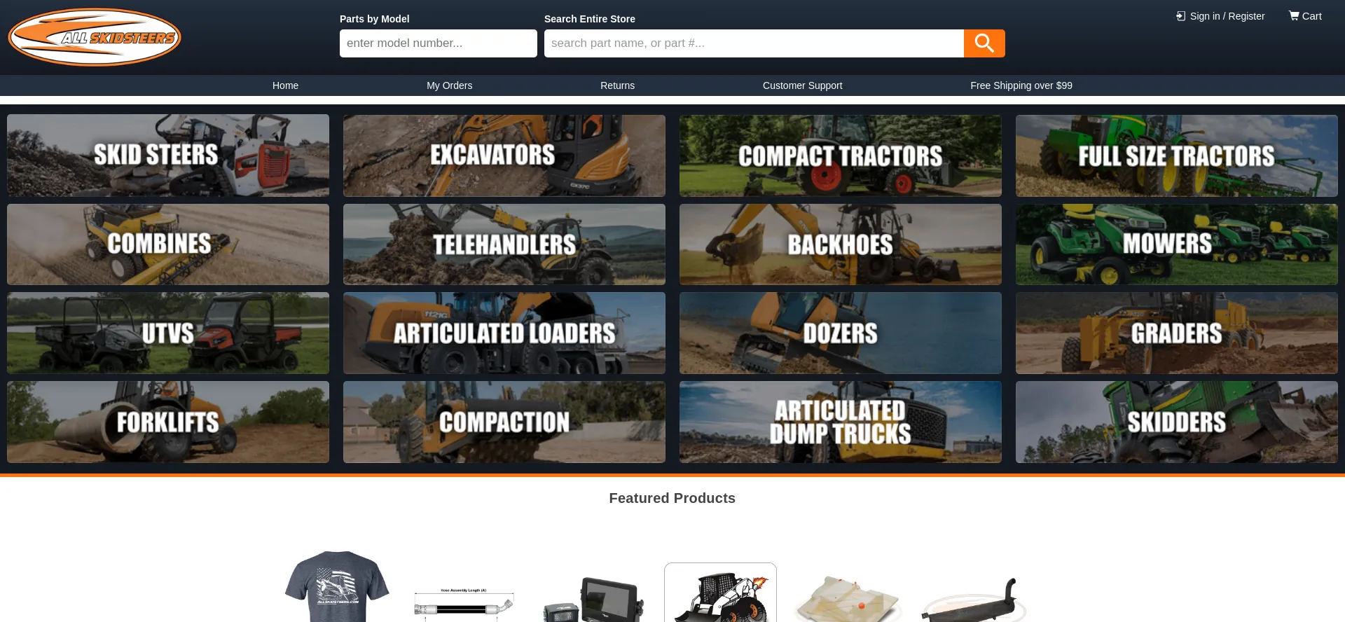 Website screenshot of Allskidsteers.com