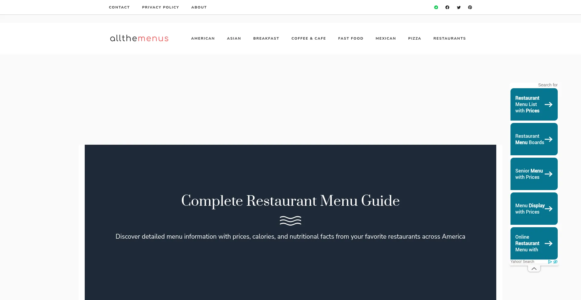 Allthemenus.com Screenshot