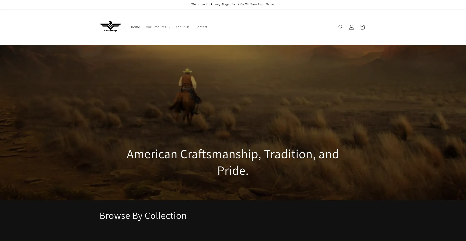 Website screenshot of Allwayzmags.com