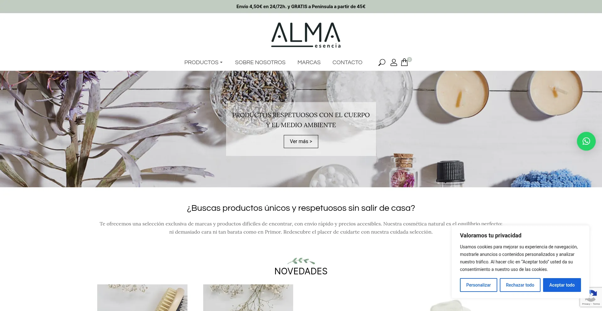 Website screenshot of Almaesencia.com