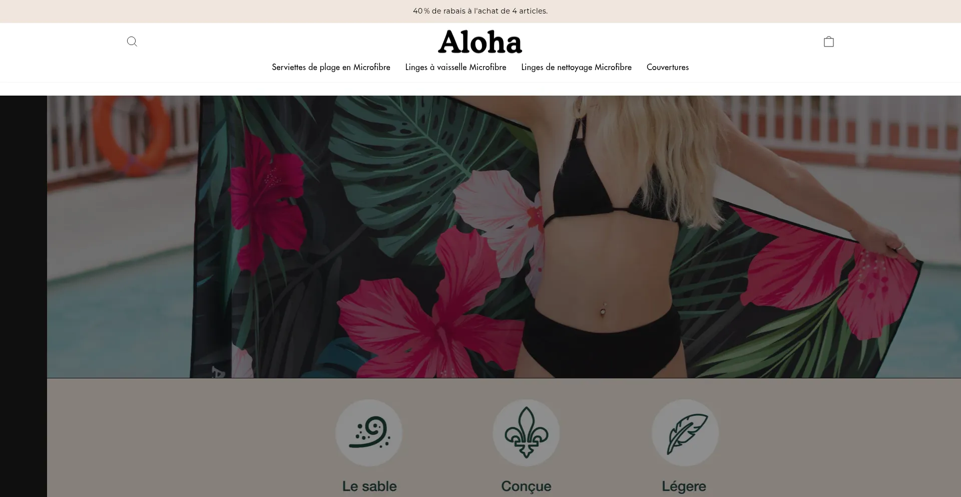 Website screenshot of Alohatowels.ca