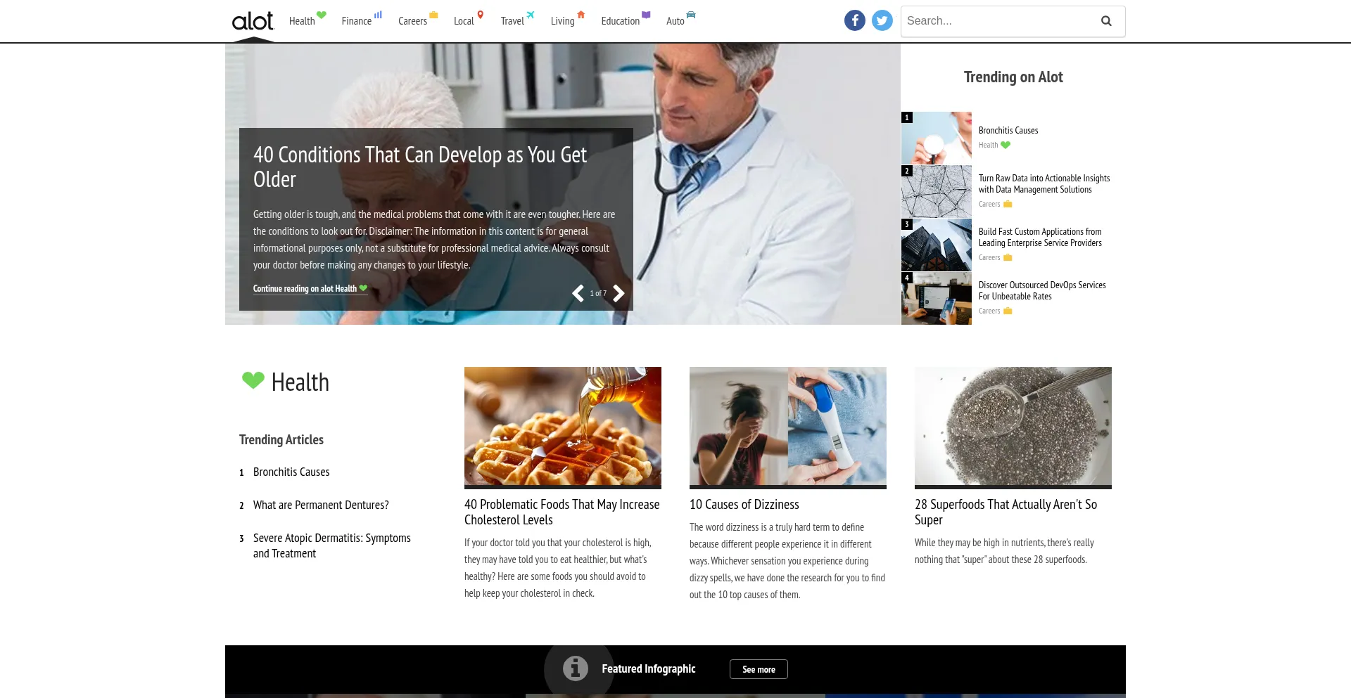 Website screenshot of Alot.com