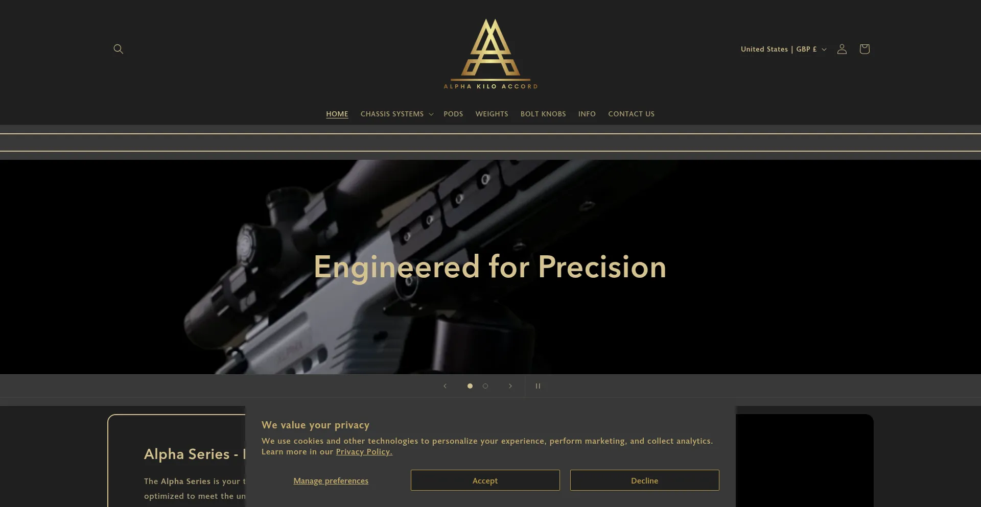 Website screenshot of Alpha-kilo-accord.com