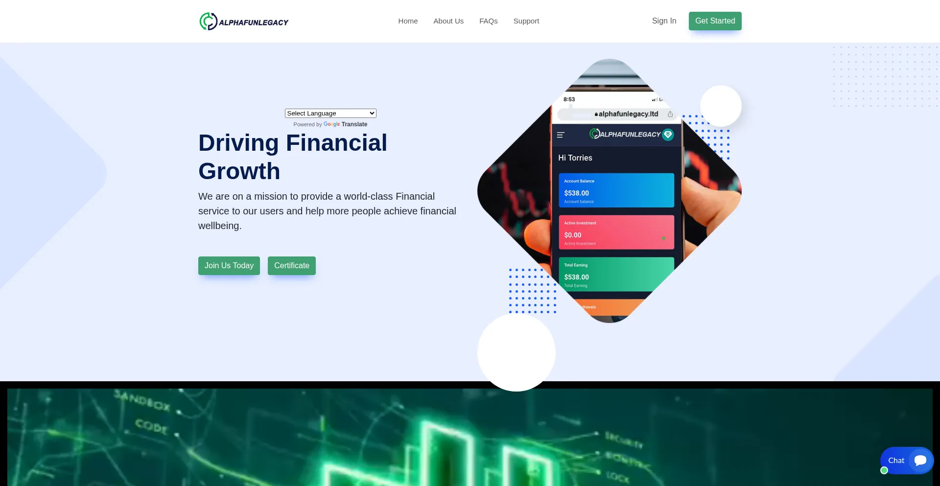 Website screenshot of Alphafunlegacy.ltd