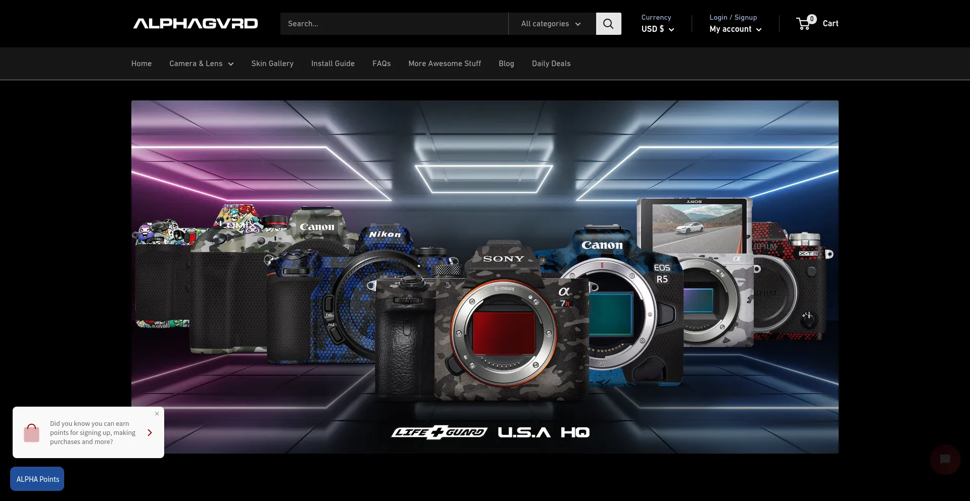 Website screenshot of Alphagvrd.com