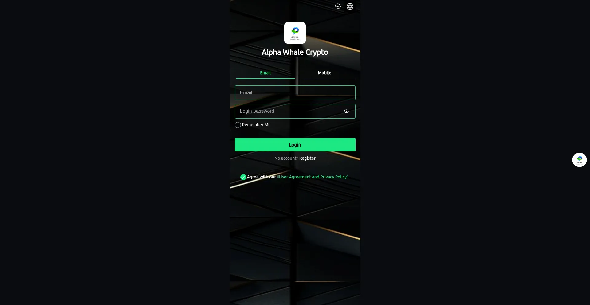 Website screenshot of Alphawhalecrypto.com