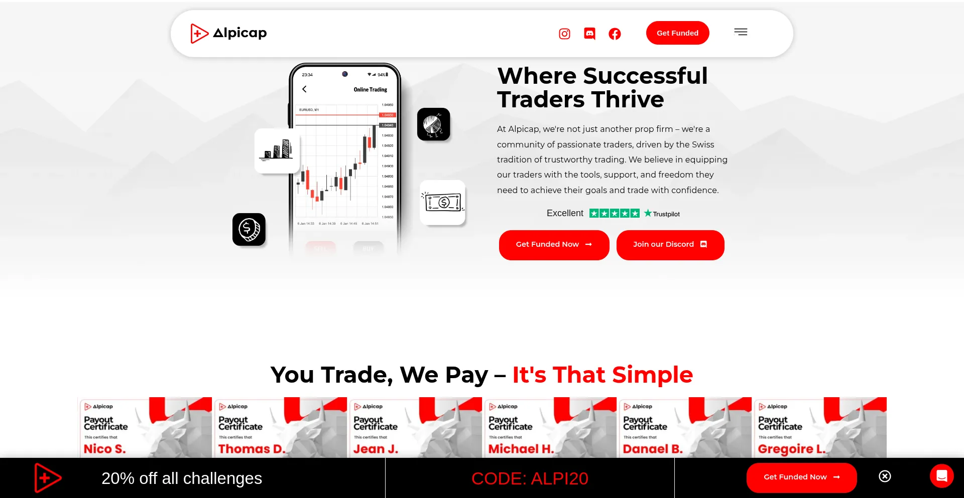 Website screenshot of Alpicap.com