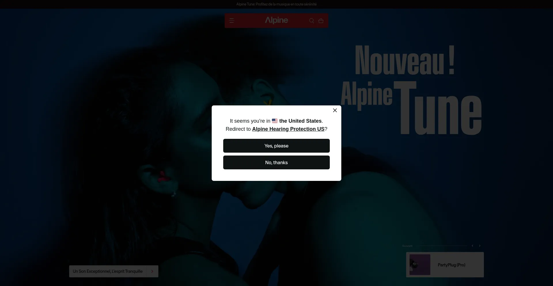 Website screenshot of Alpineprotectionauditive.fr