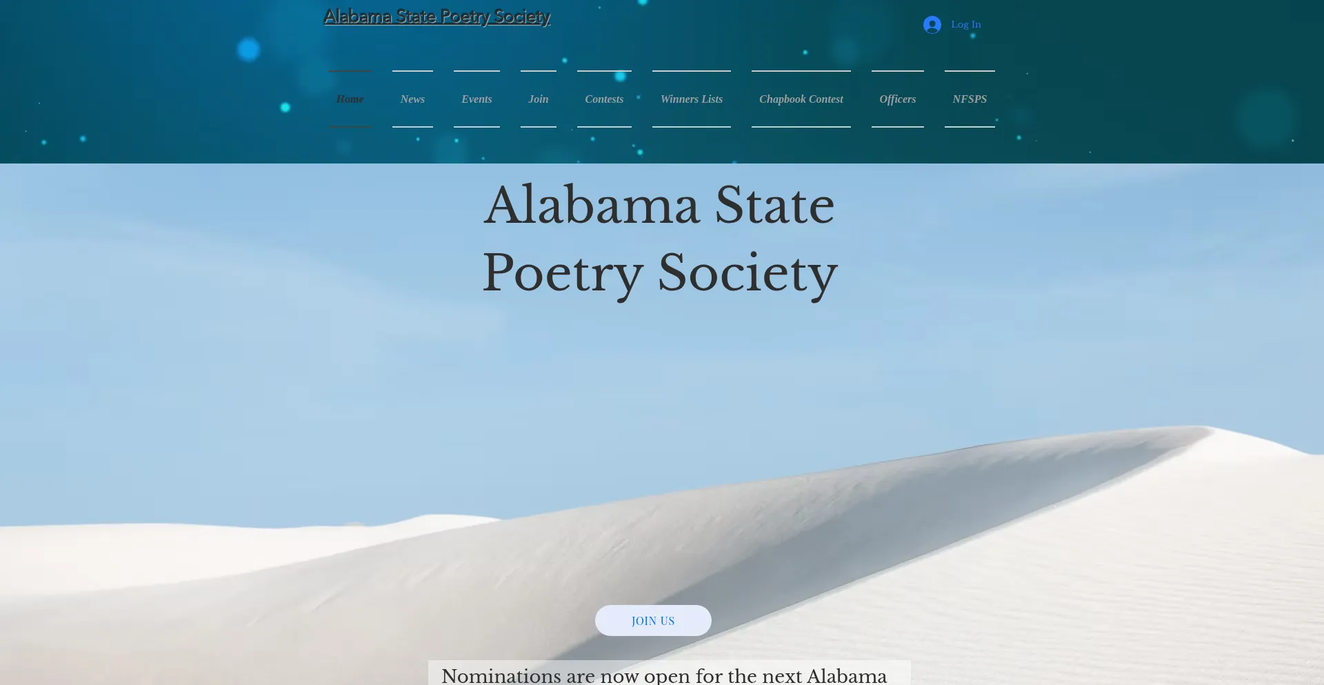 Website screenshot of Alpoets.org
