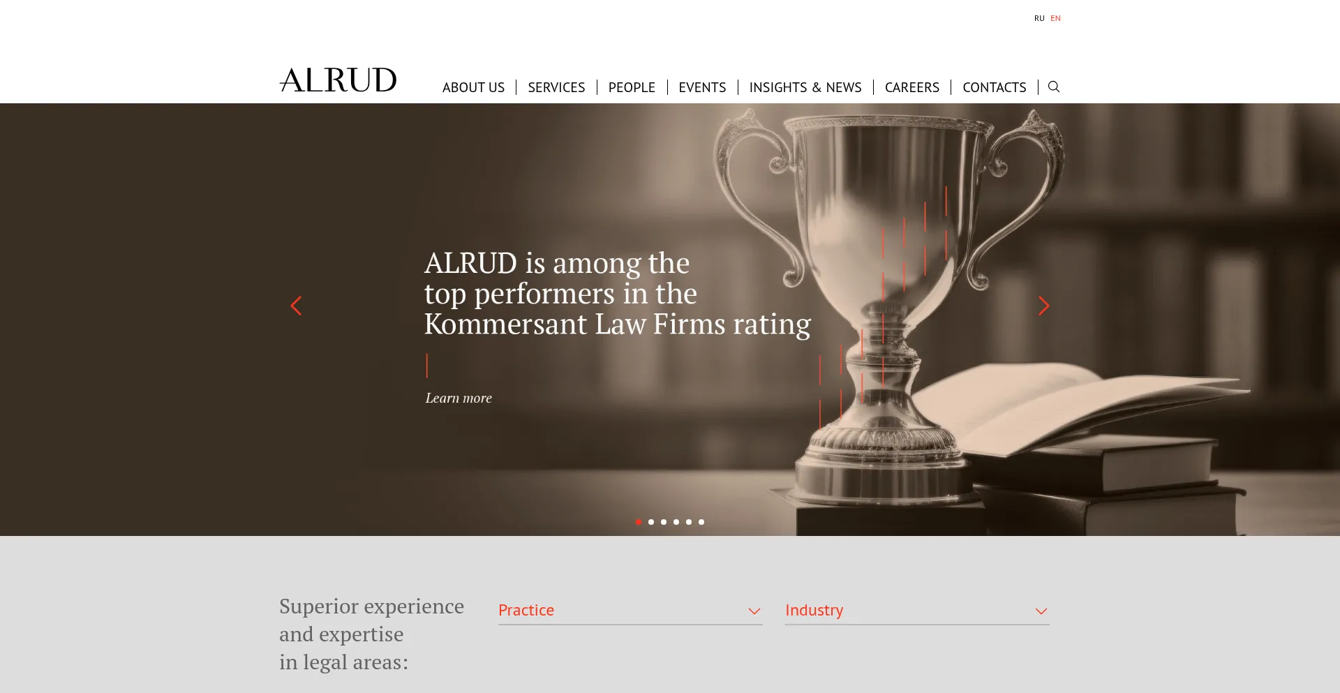 Website screenshot of Alrud.com