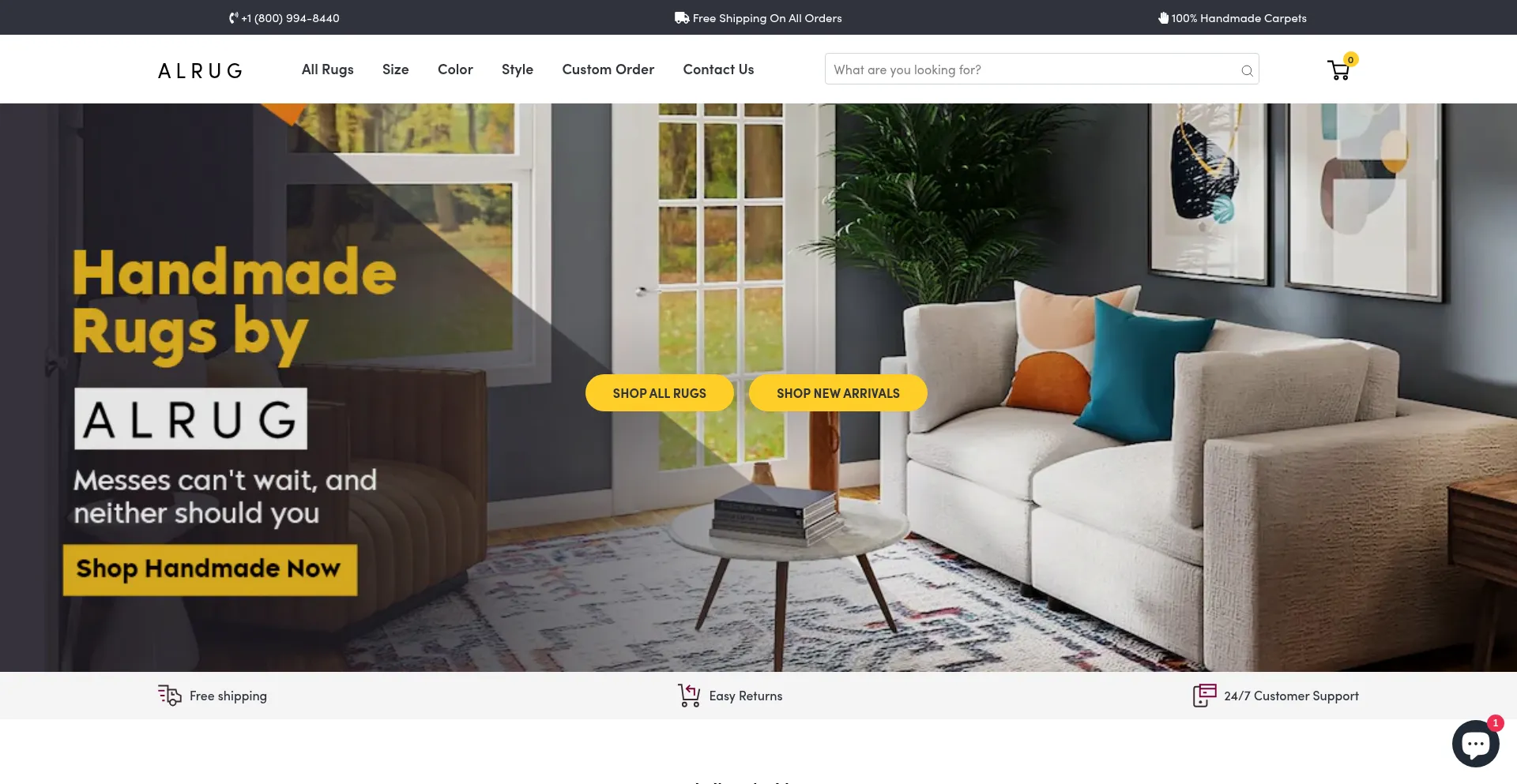 Website screenshot of Alrug.com