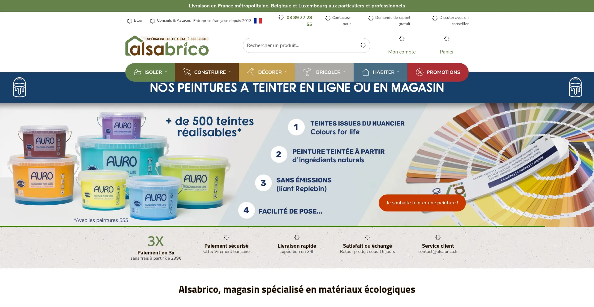 Website screenshot of Alsabrico.fr