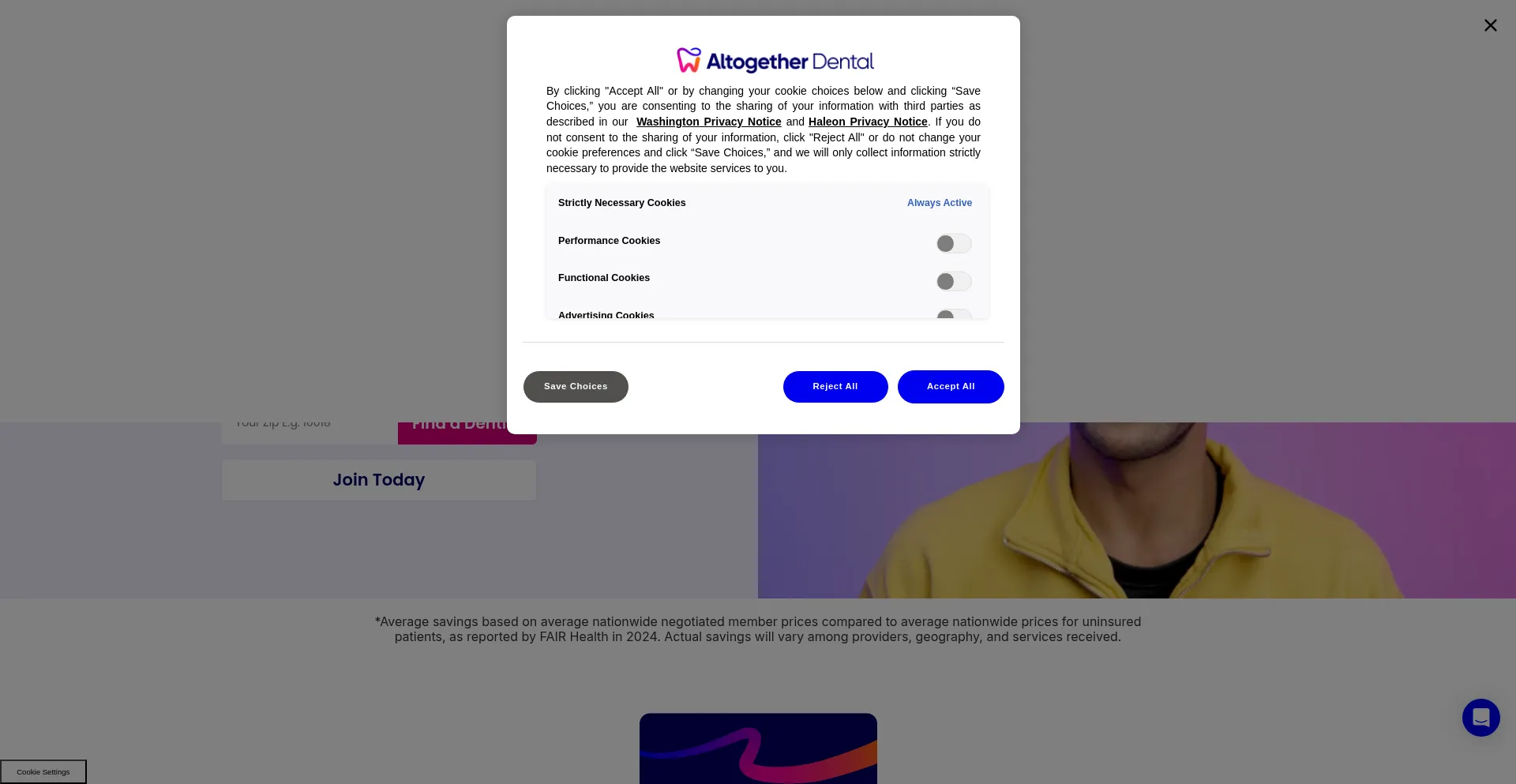 Website screenshot of Altogetherdental.com