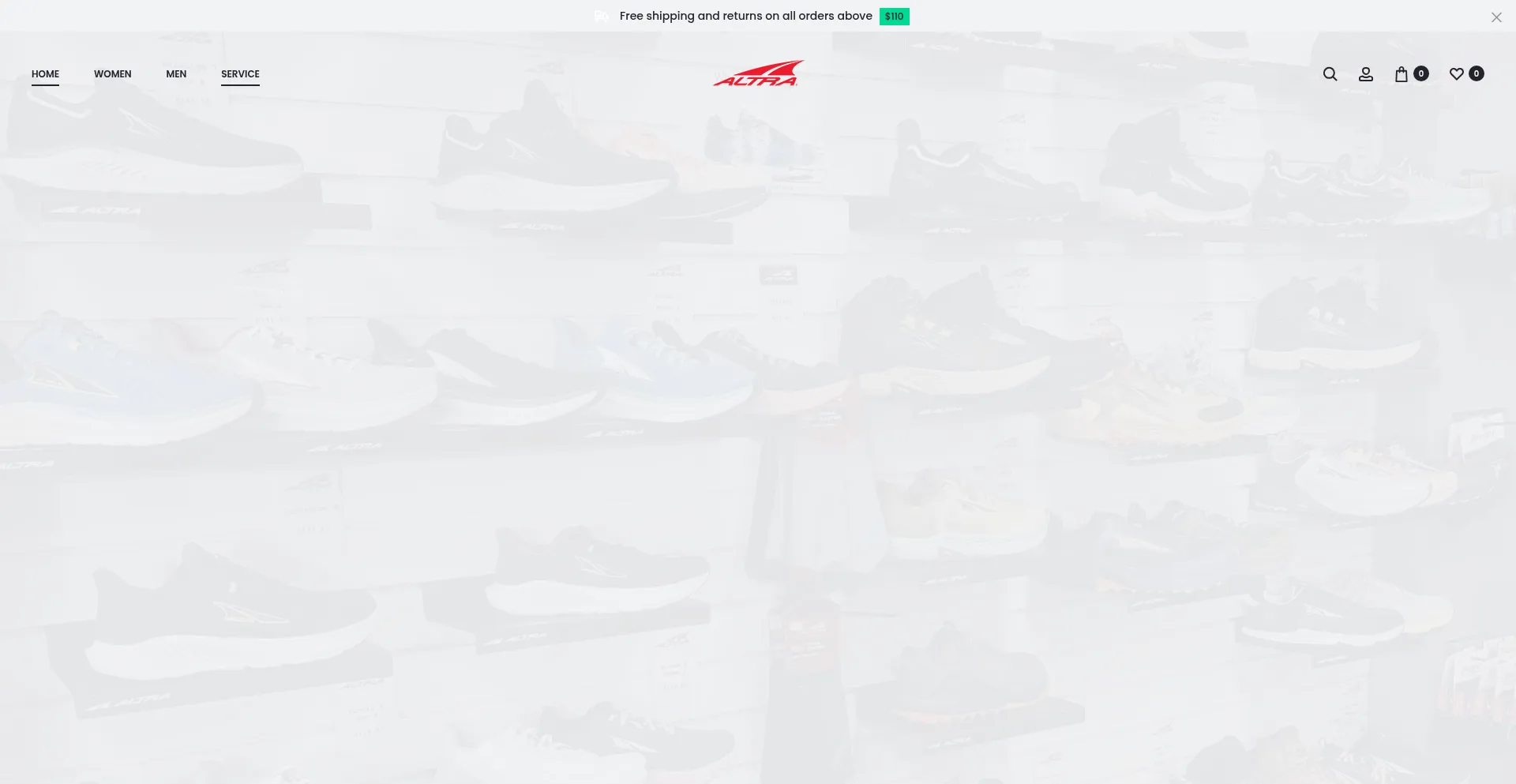 Website screenshot of Altrarunnings.us