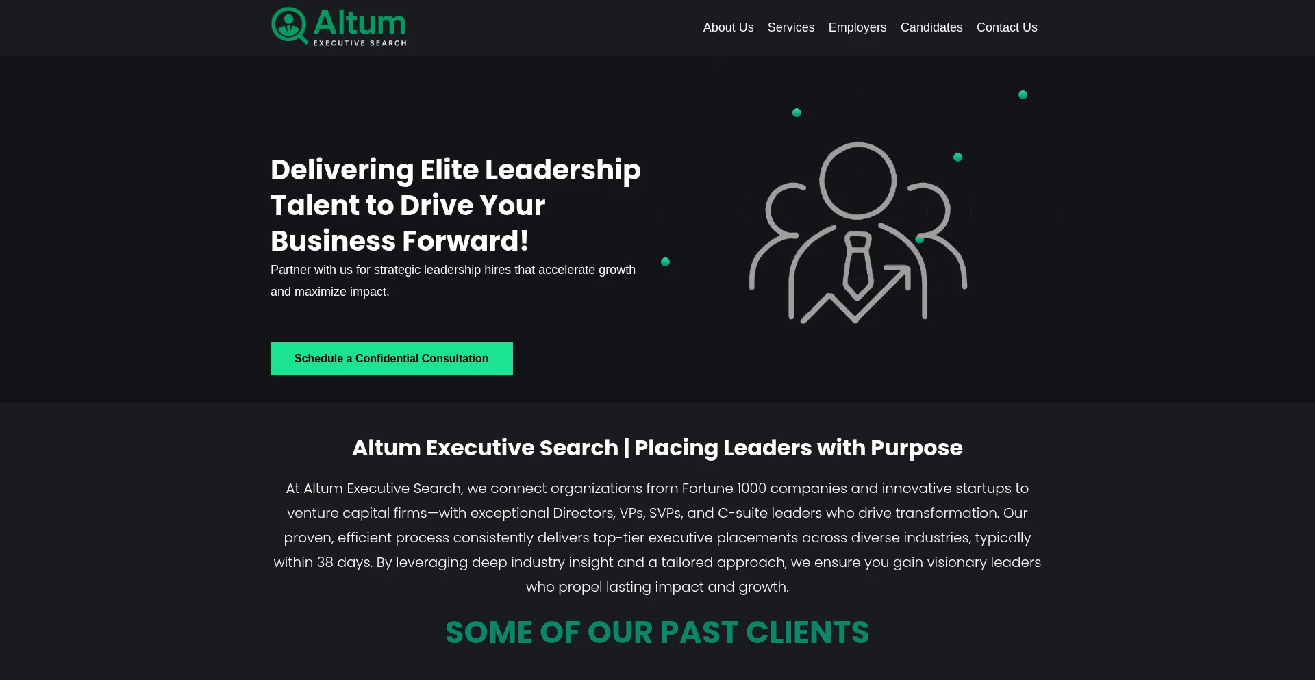 Website screenshot of Altumexec.com