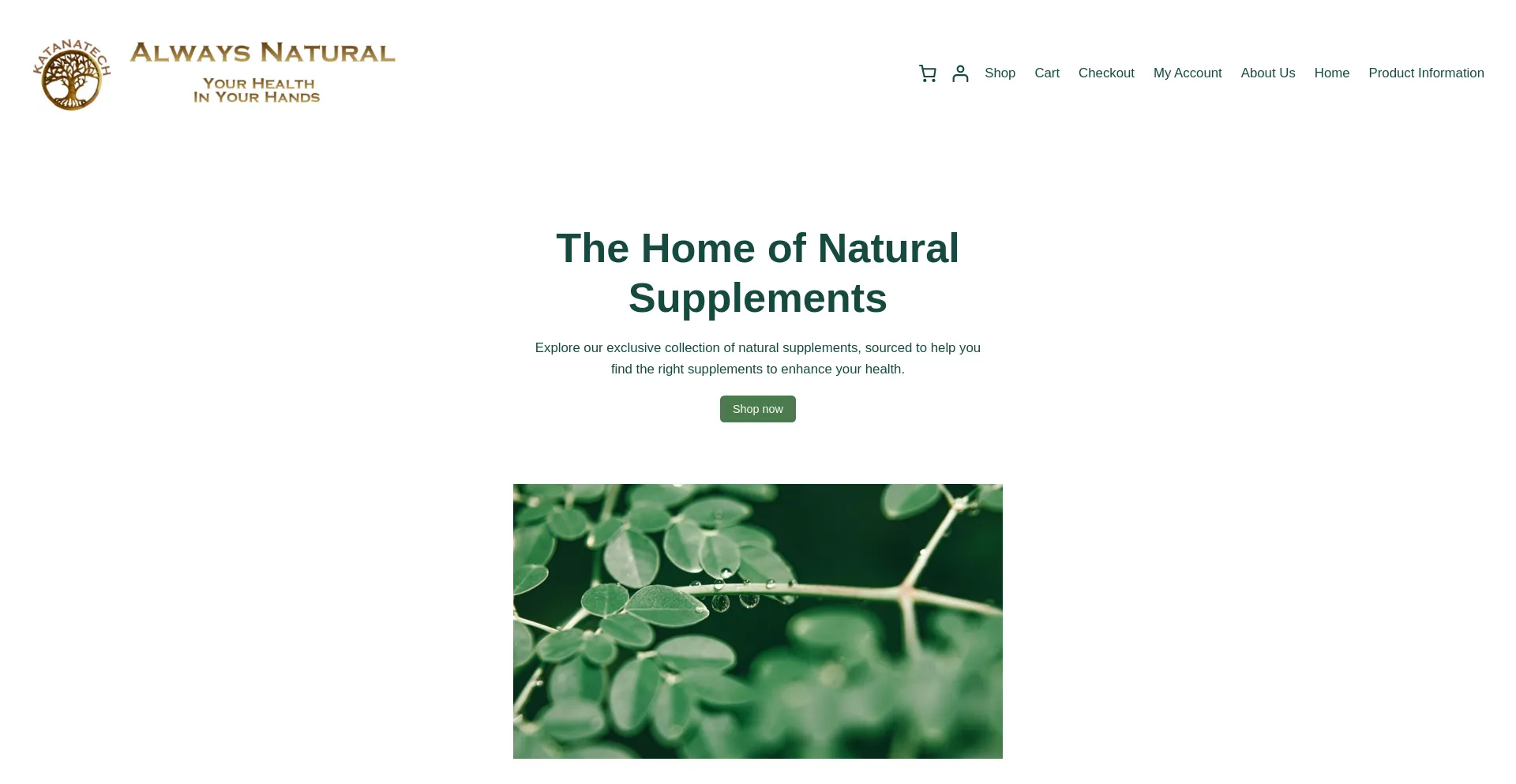 Website screenshot of Alwaysnatural.co.za