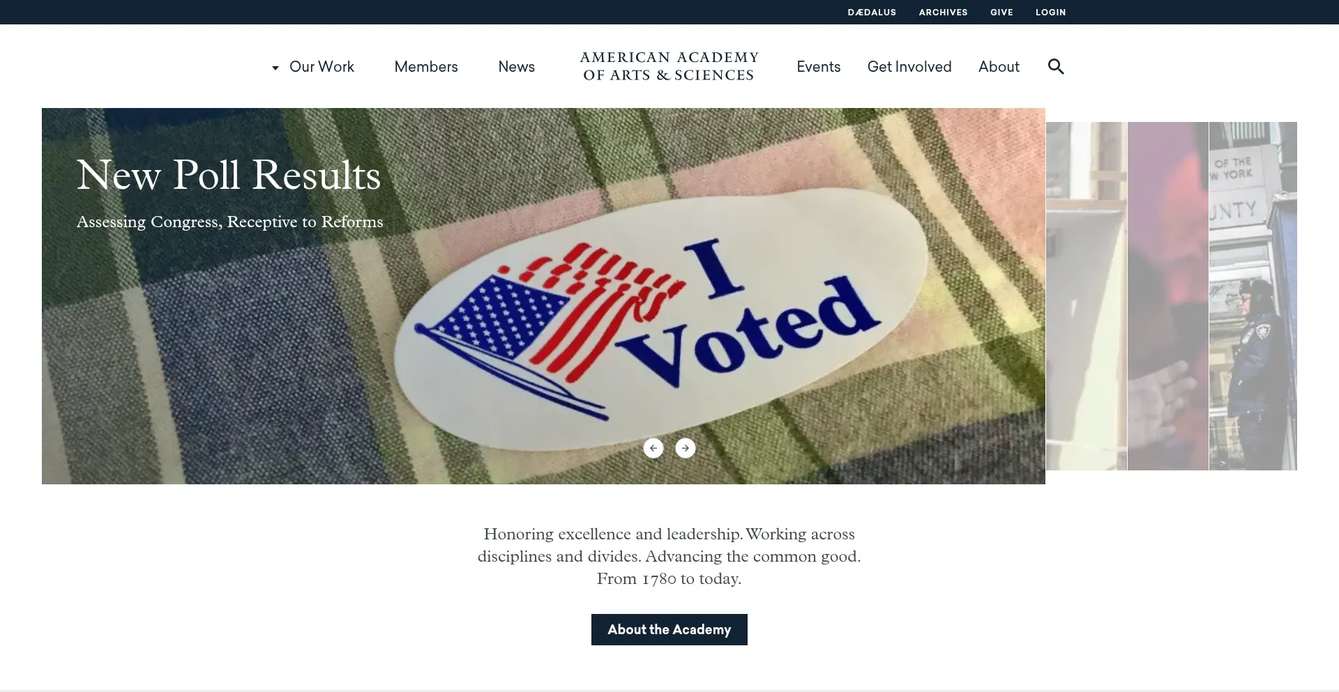 Website screenshot of Amacad.org