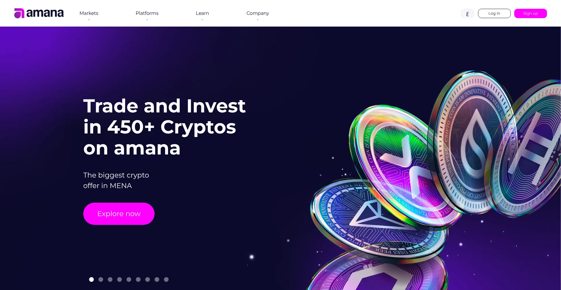 Website screenshot of Amana.app