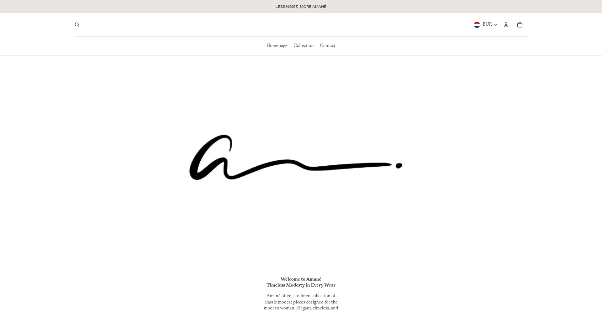 Website screenshot of Amanethelabel.com