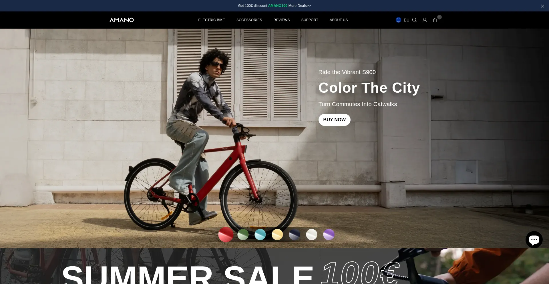 Website screenshot of Amanobikes.com