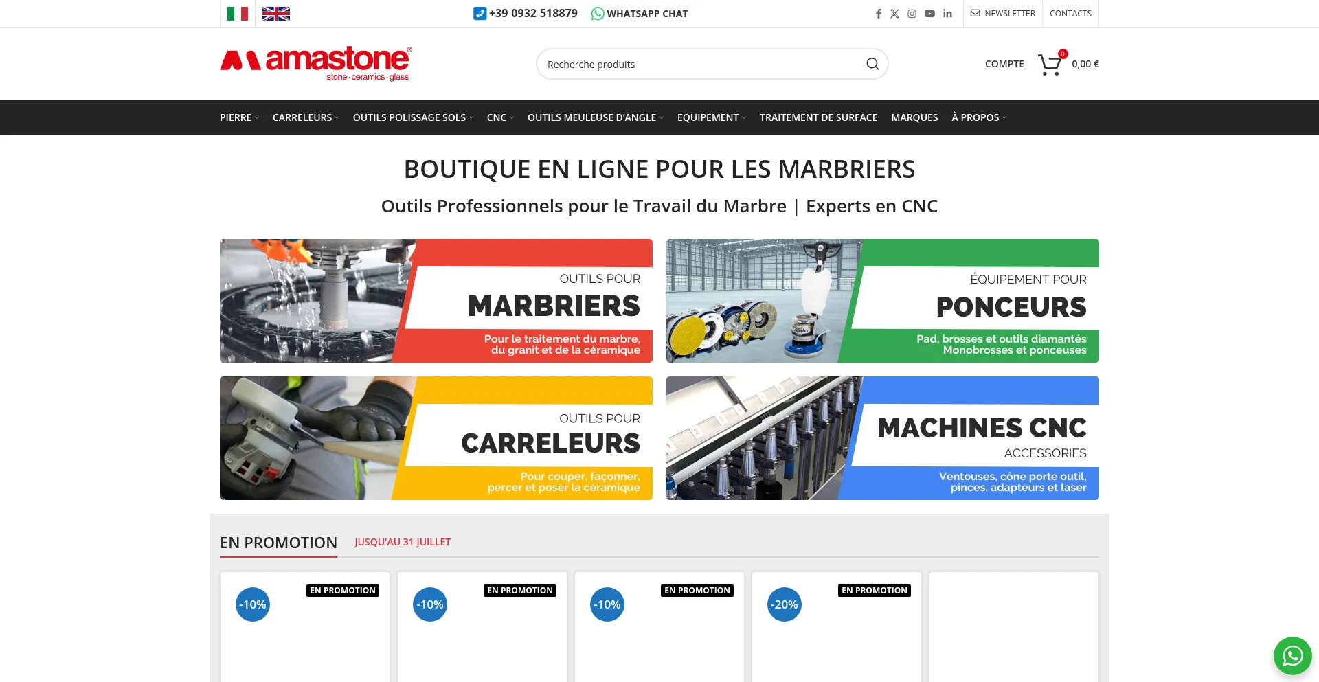 Website screenshot of Amastone.fr
