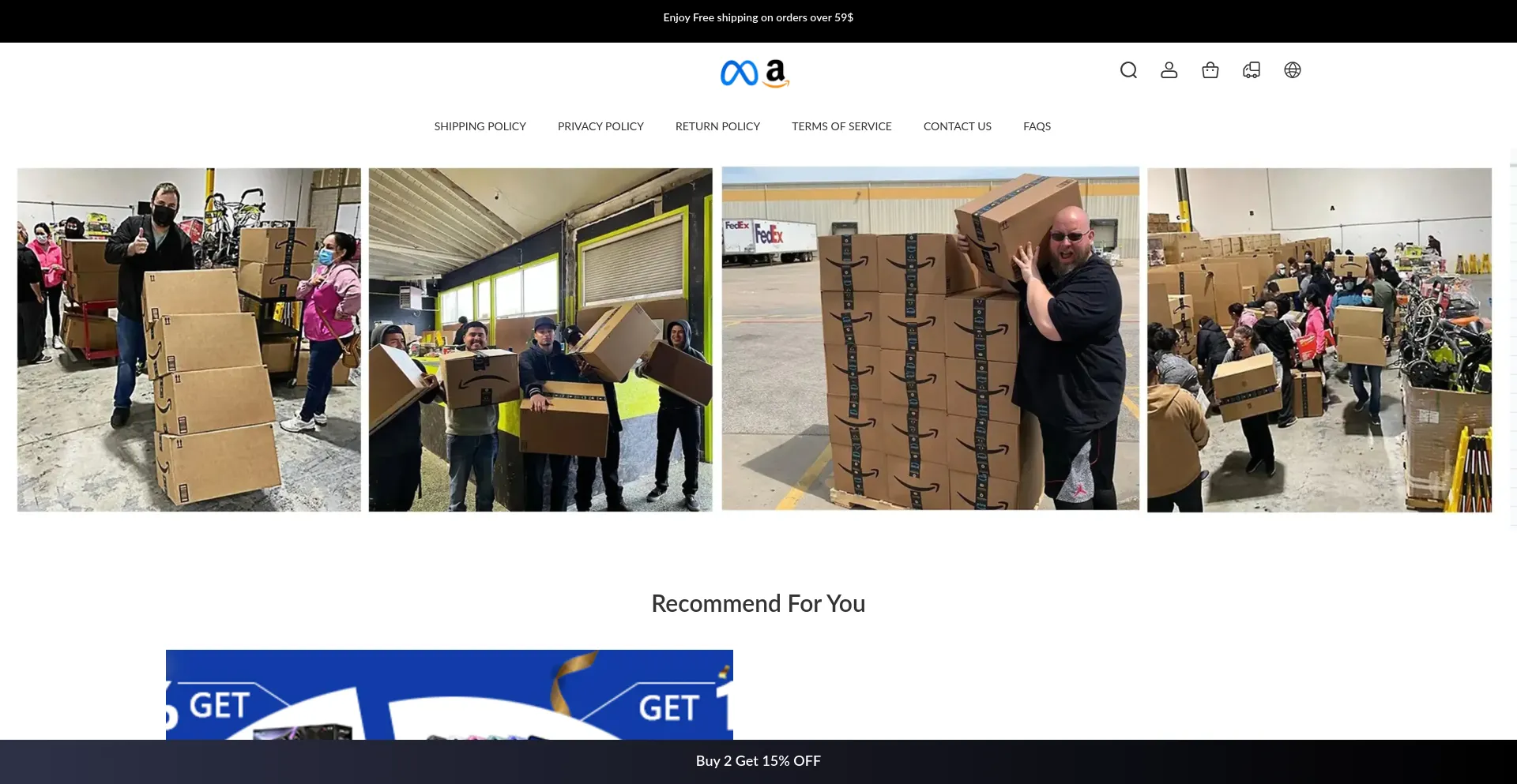 Website screenshot of Amasuprise.com